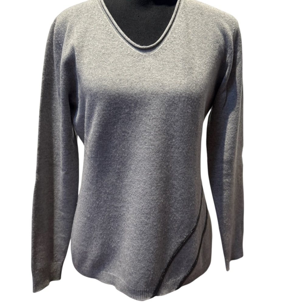 Gray V-Neck Sweater
